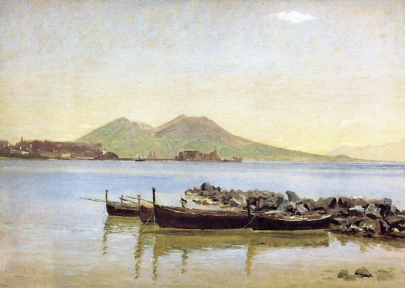 Christen Kobke The Bay of Naples with Vesuvius in the Background China oil painting art